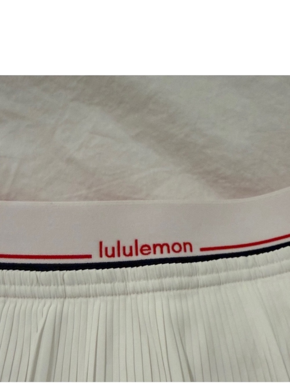 Lululemon Logo-Waist Micro-Pleat Mid-Rise Tennis Skirt Long White size XXS - Picture 9 of 11